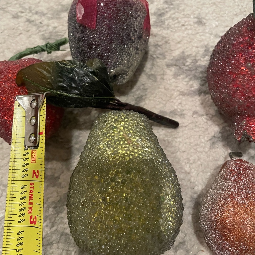 Artificial Beaded Fake Faux Fruit Sugared Lot of 5 . Vintage pears, pomegranate - Picture 7 of 10